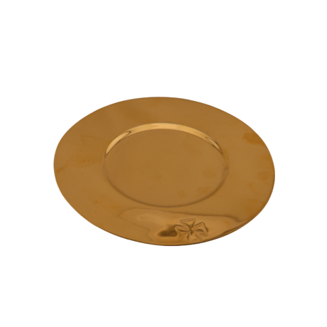 Przejdź do produktu Patena mszalna złocona z krzyżem – 16 cm