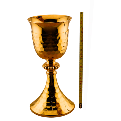 Przejdź do produktu Kielich mszalny włoski złocony młotkowany 21 cm