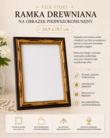Przejdź do produktu Ramka drewniana Lux Fidei 24,9 x 19,7 cm